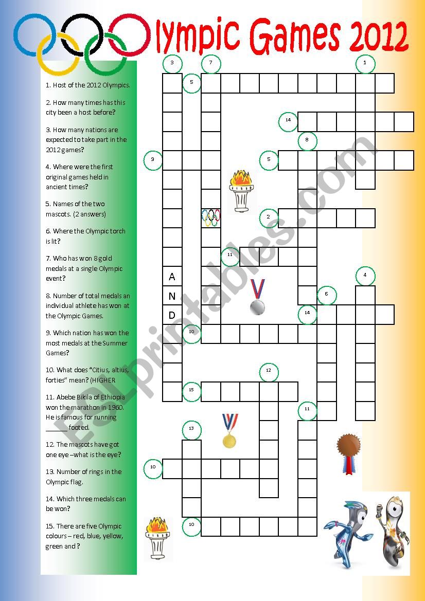 Olympics 2012 Crossword Puzzle