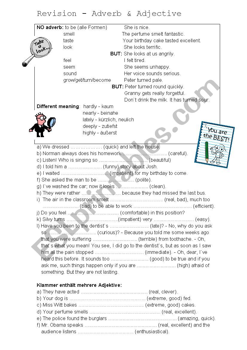 Adverb or Adjective worksheet