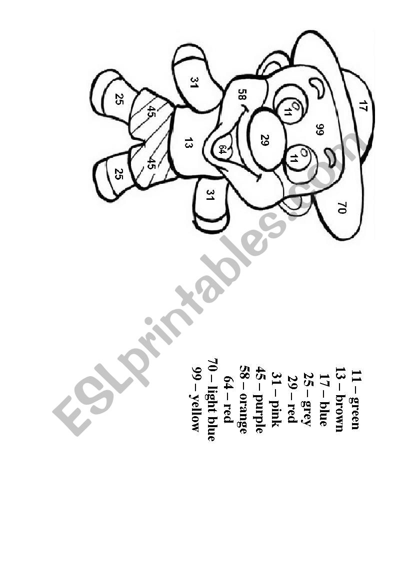 Numbers 10-100 worksheet