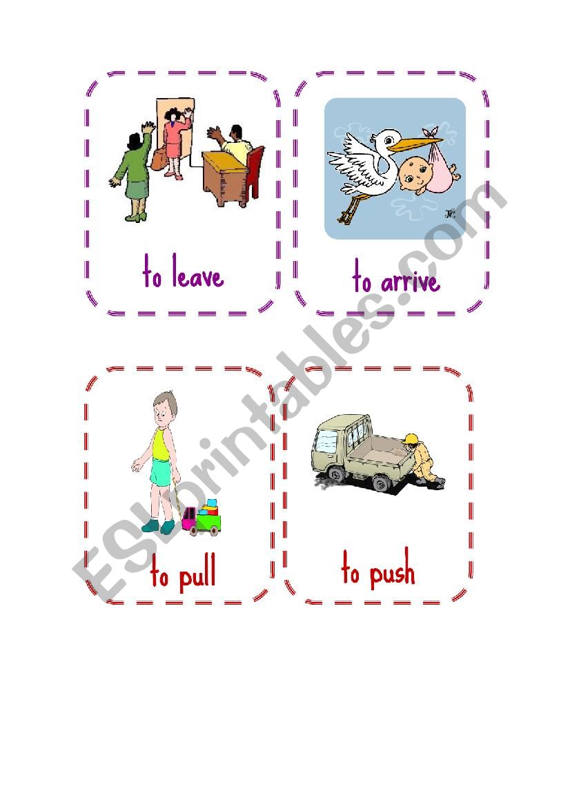 Opposite Verbs Card Game worksheet