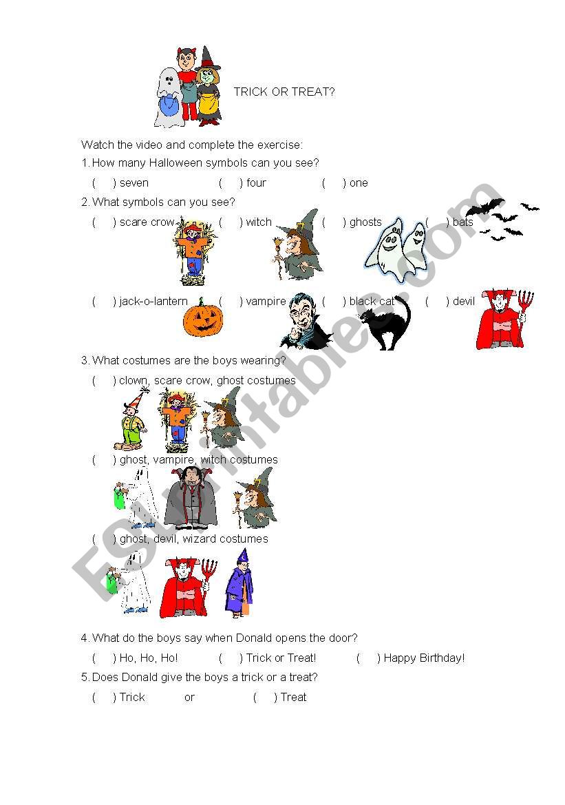 Trick or Treat? worksheet