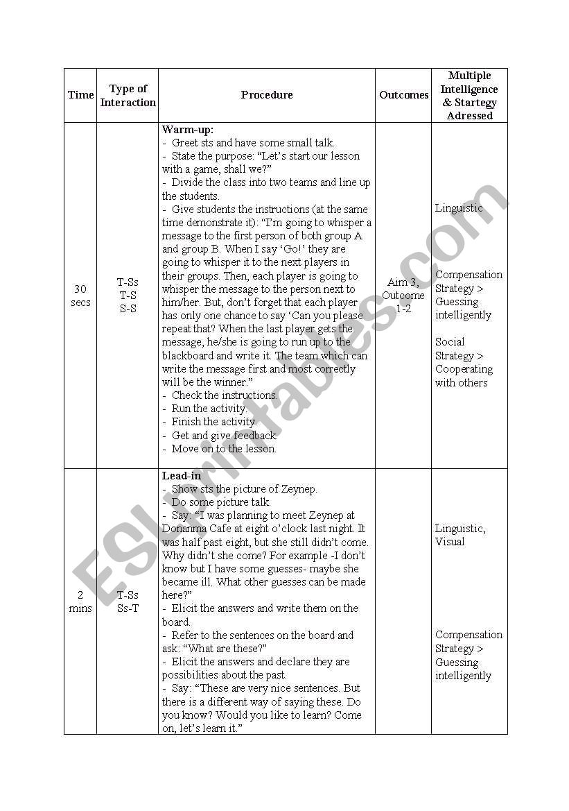 grammar plan worksheet