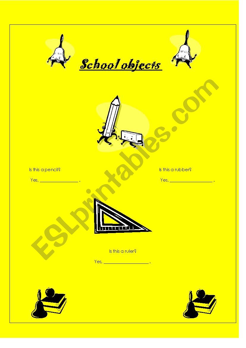 School objects worksheet