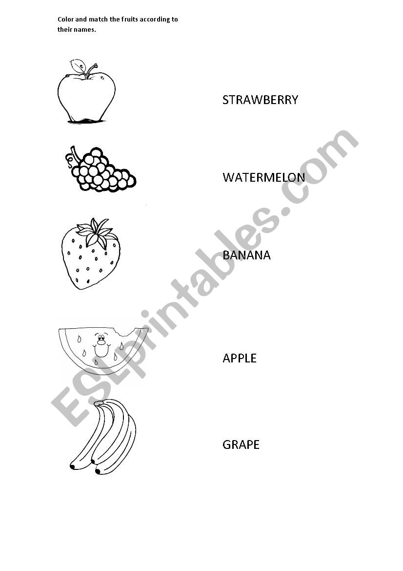 Fruits worksheet