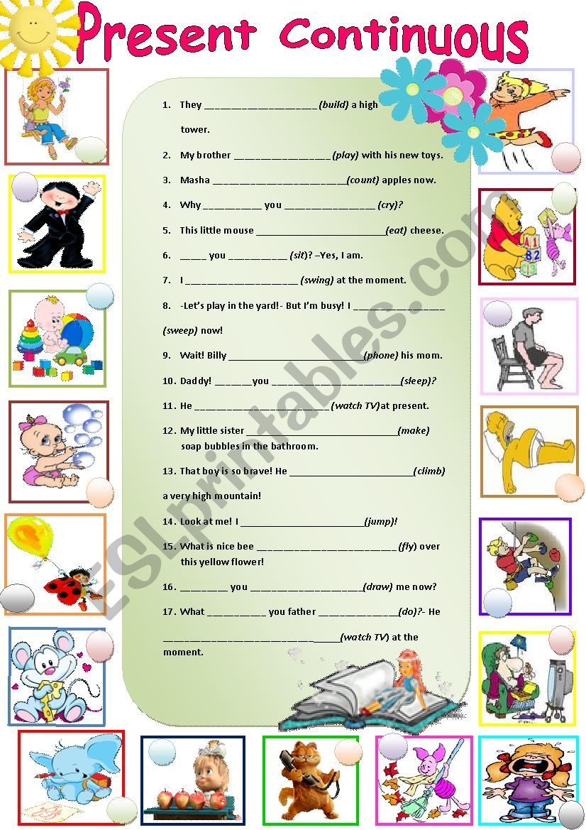 What Are They Doing Now? worksheet