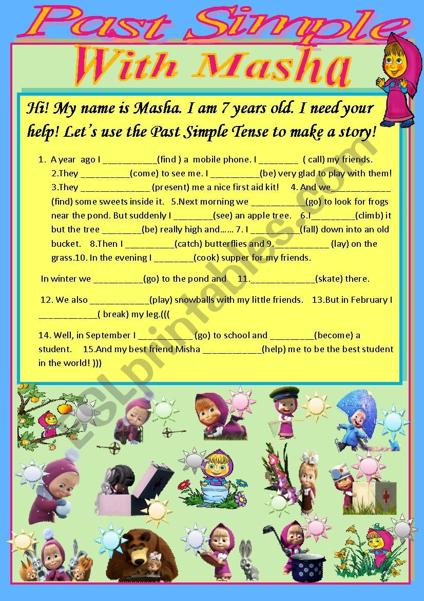 Past Simple with Masha) worksheet