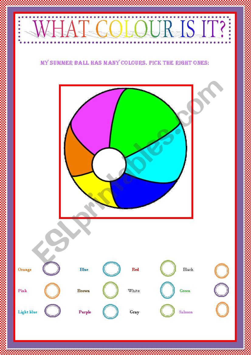 WHAT COLOUR IS IT? worksheet