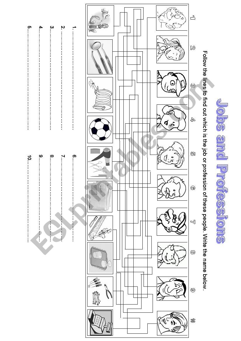 Jobs and Professions worksheet