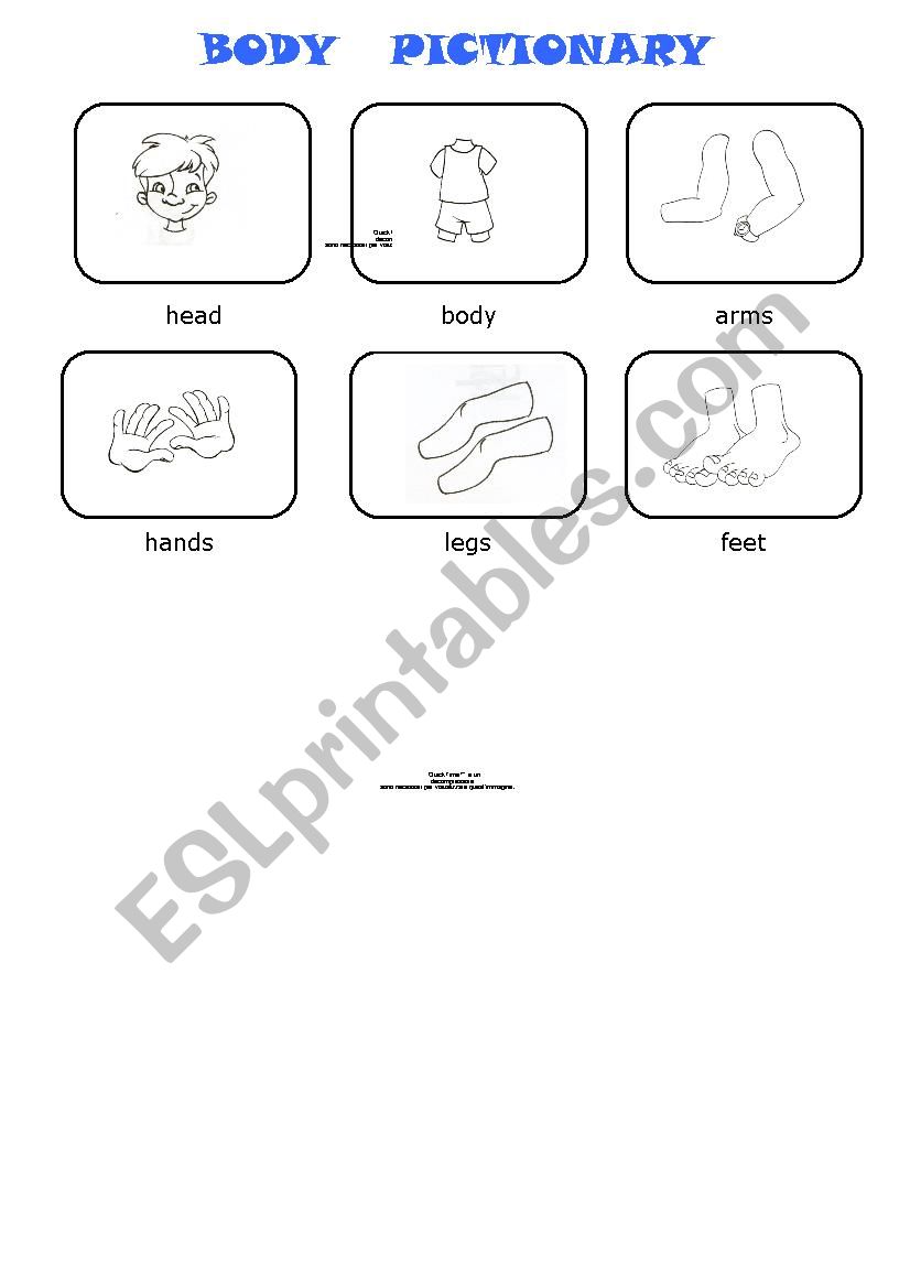 body pictionary worksheet