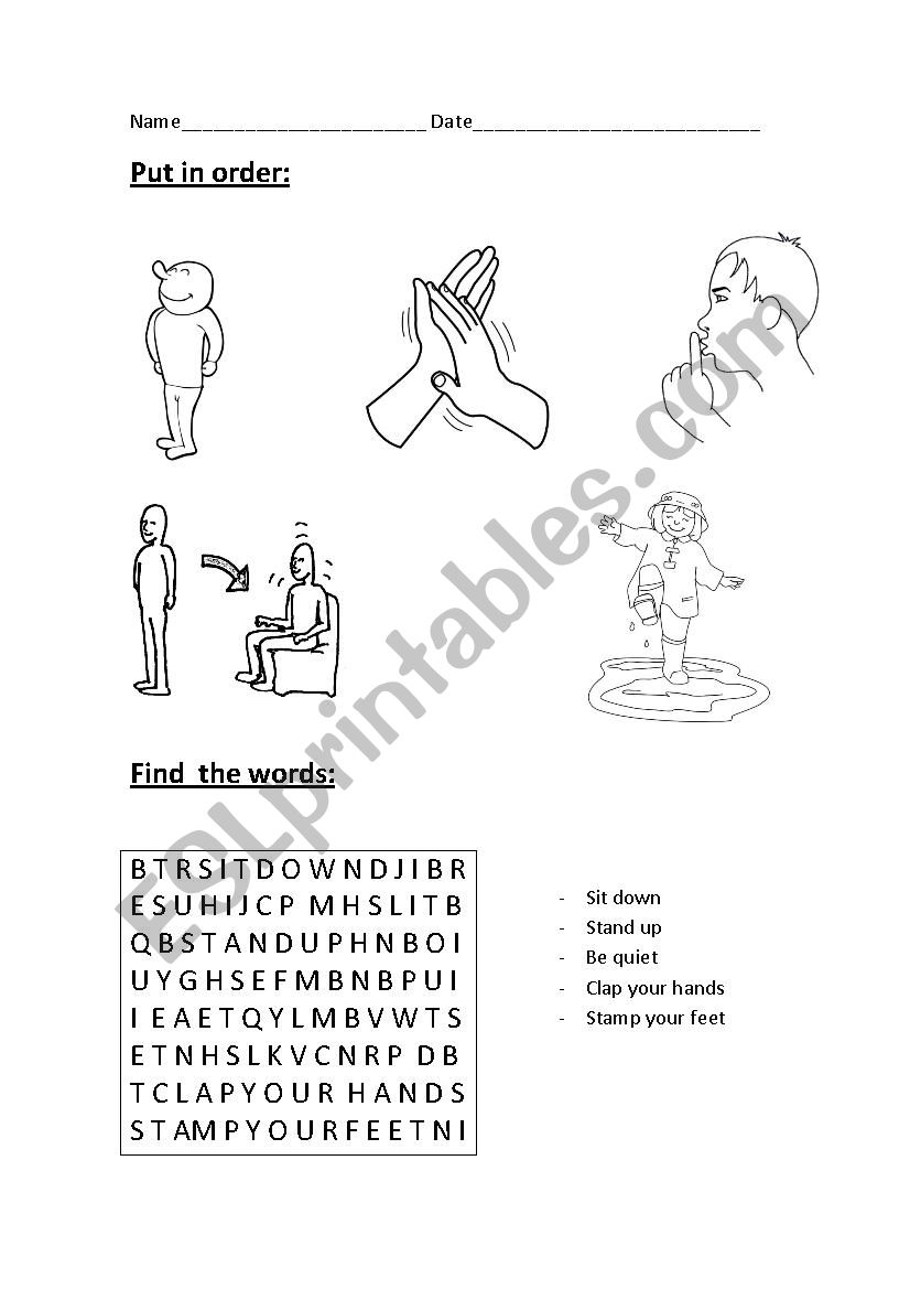 Actions worksheet