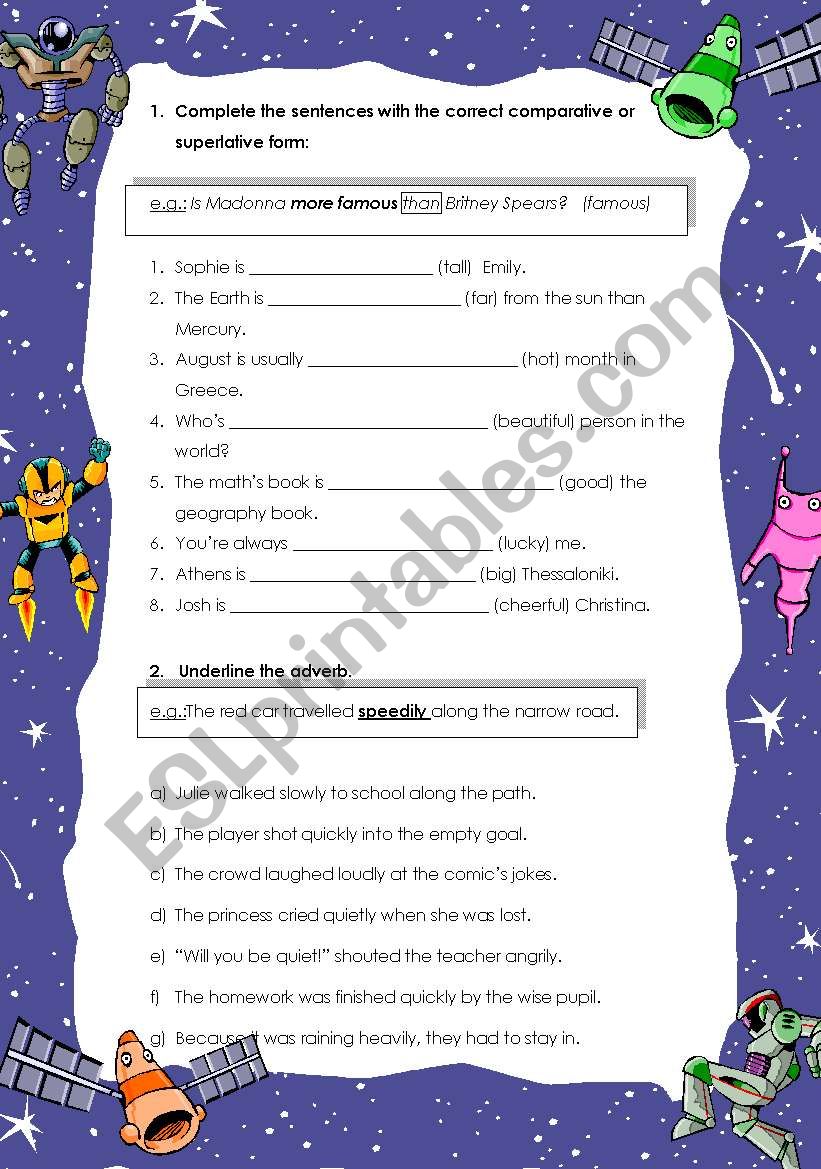 comparatives worksheet