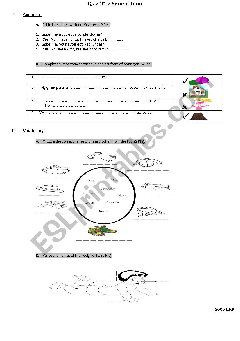 Quiz worksheet