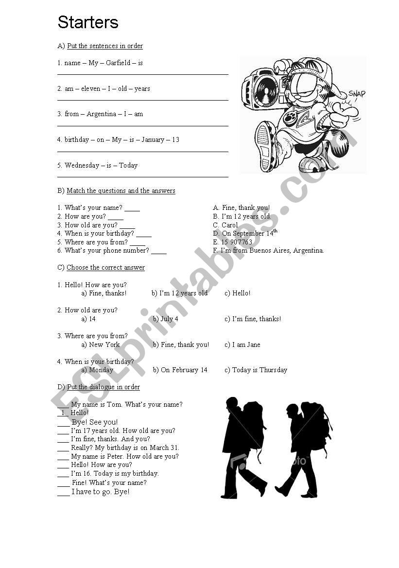 Starters: Verb to be - Pronouns etc