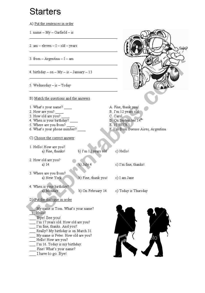 Starters: Verb to be - Pronouns etc