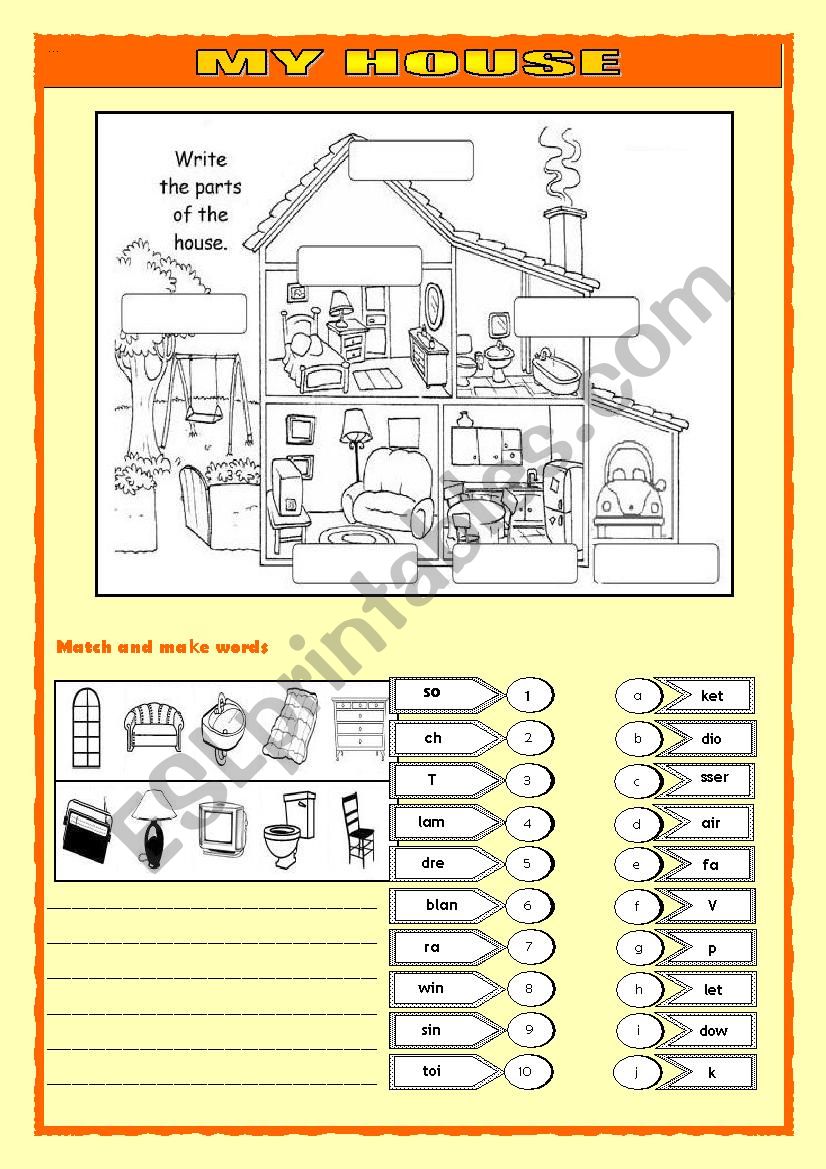 the house worksheet