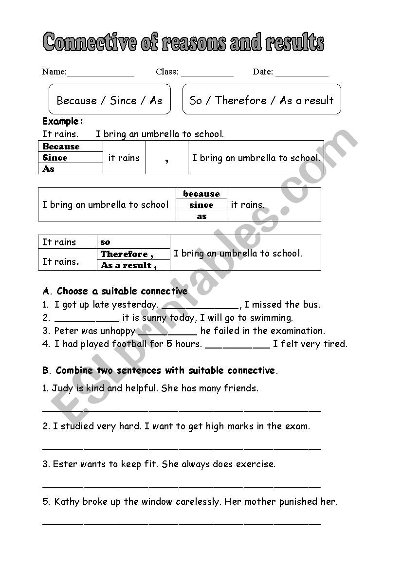 Conjunction  worksheet