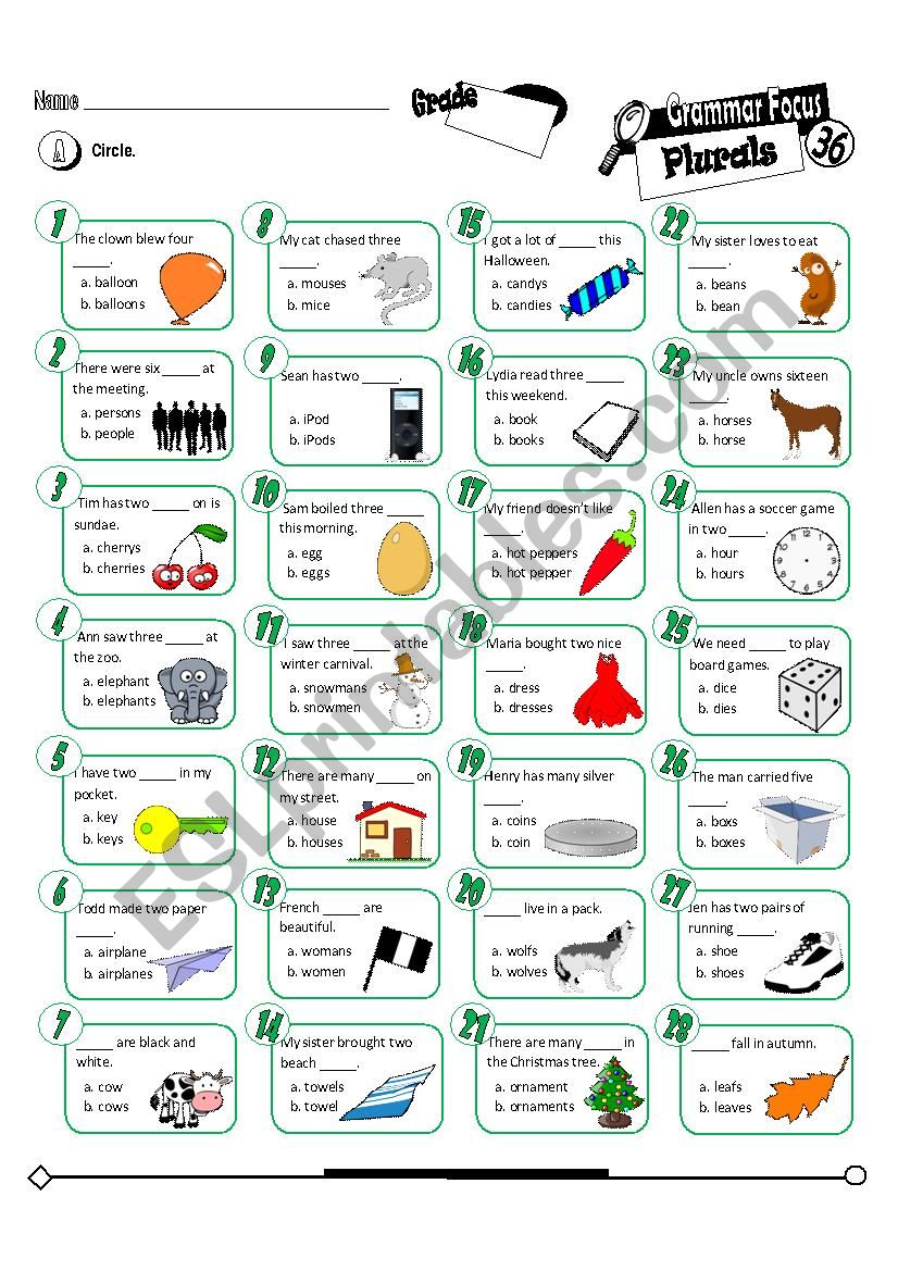 Grammar Focus Series 36_Plurals MC (Fully Editable + Key) 