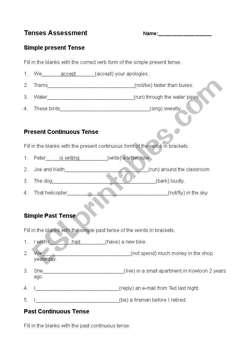 Simple tenses and Continuous tenses