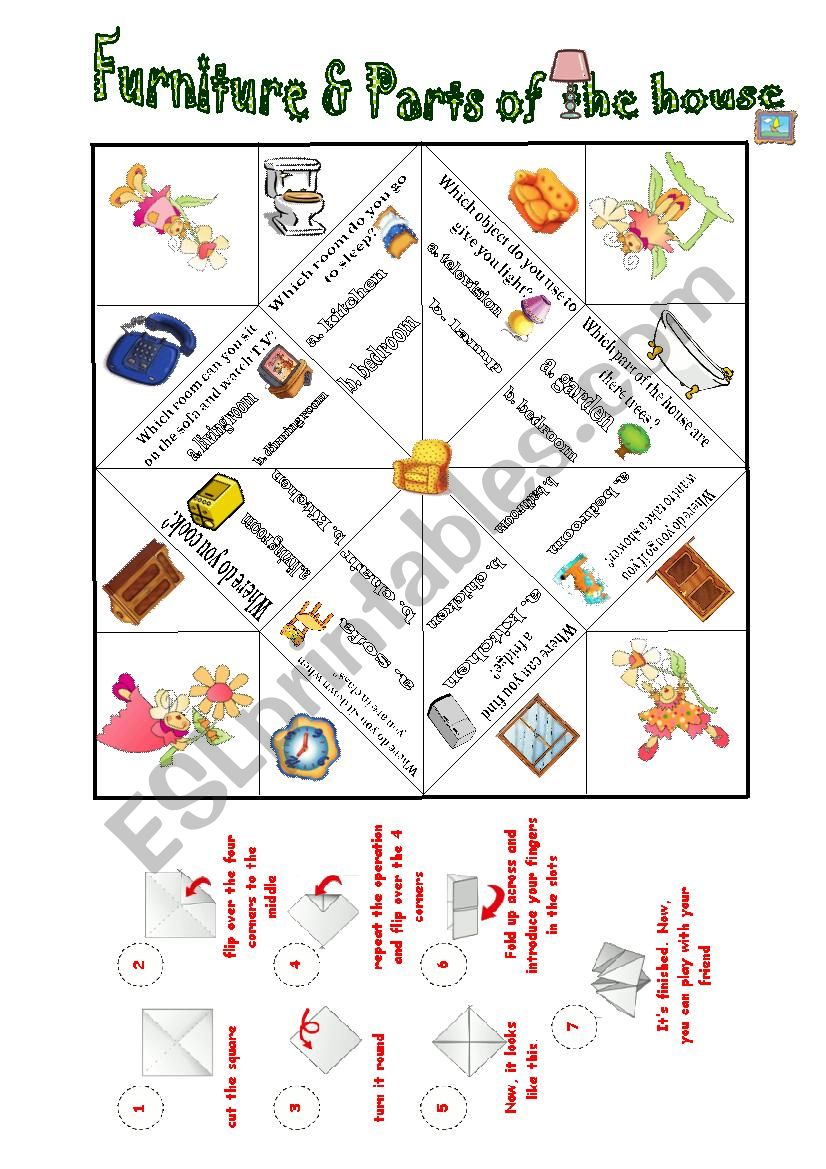 Furniture & house catcher worksheet