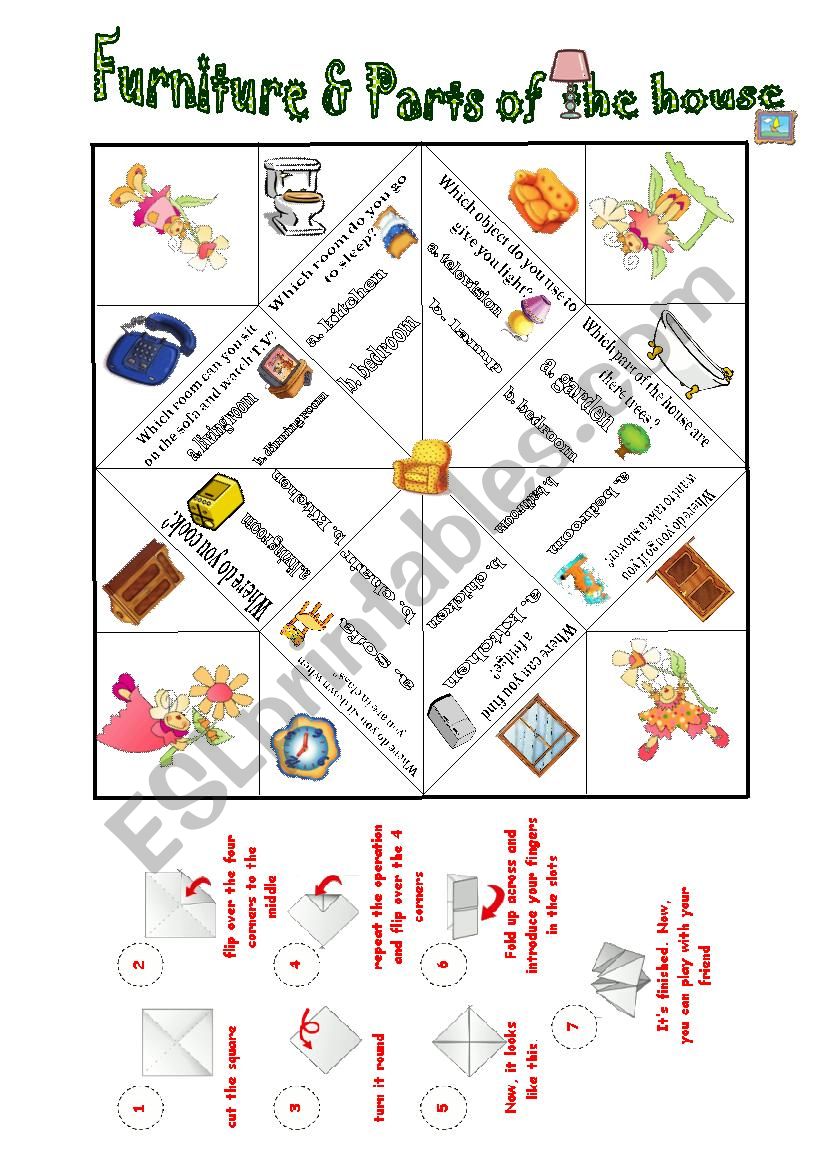 Furniture & house catcher worksheet