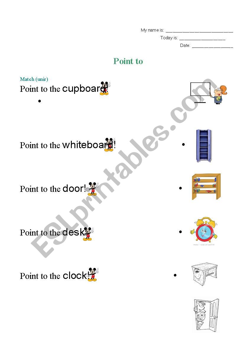 point to worksheet