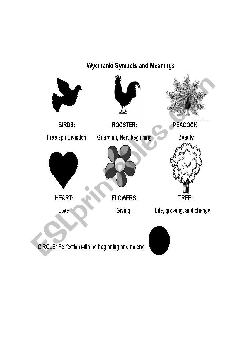 Wycinanki Symbols worksheet