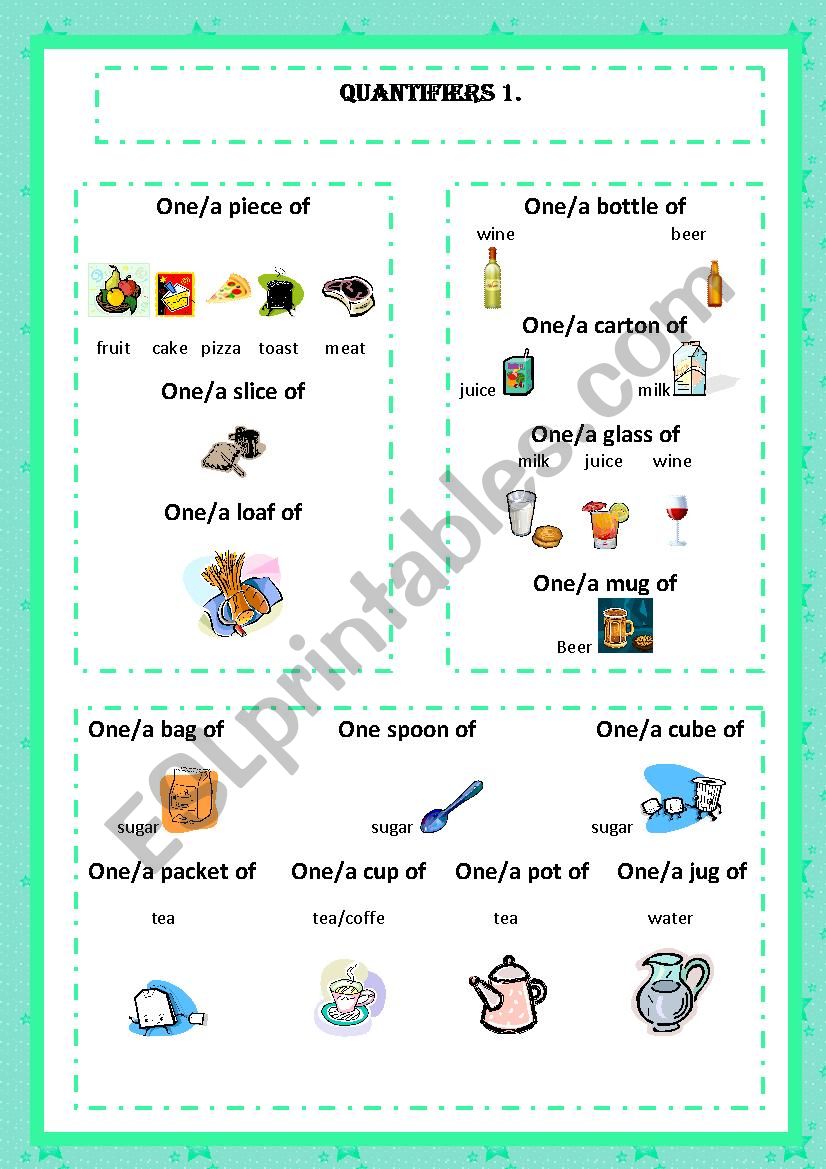 Quantifiers 1 worksheet