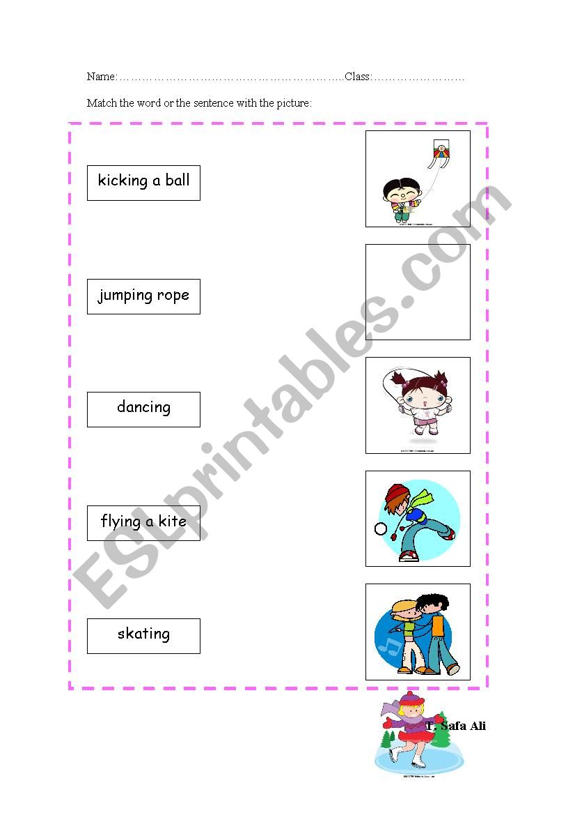 having fun (matching) worksheet