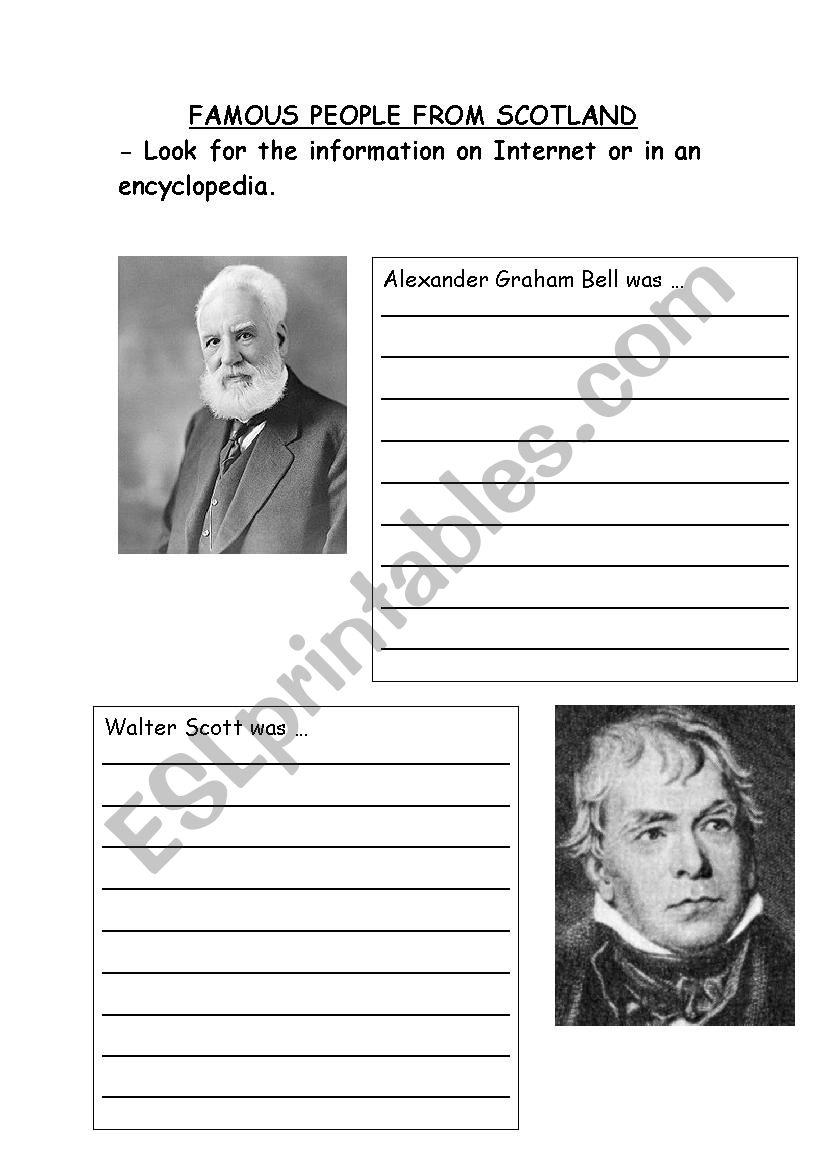 Famous People from Scotland worksheet