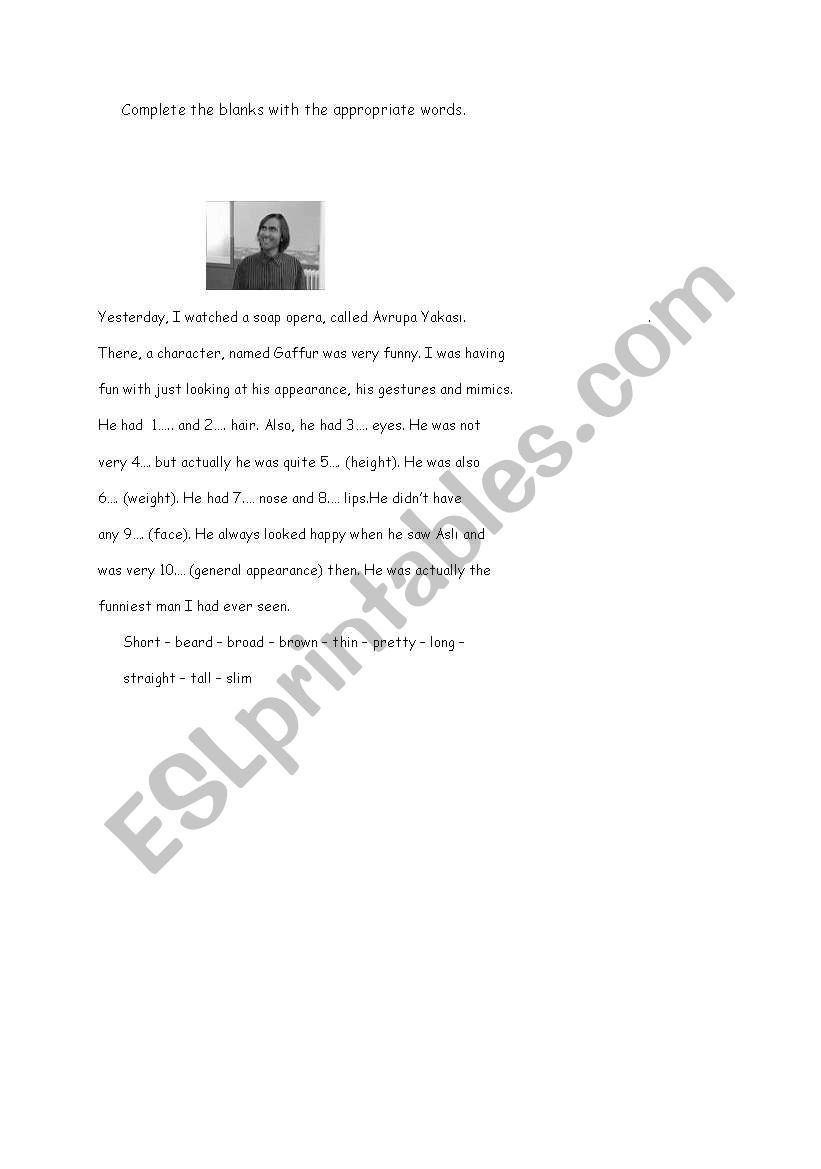 Describing People worksheet