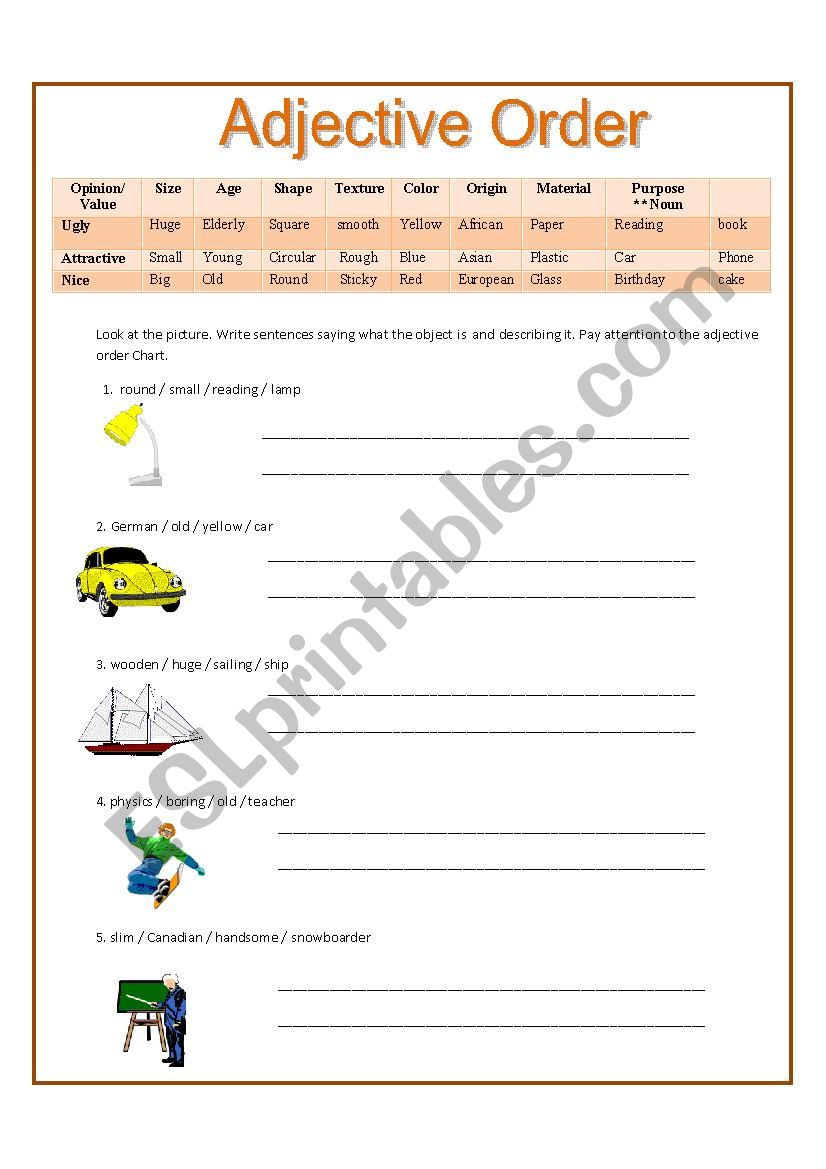 adjective-order-esl-worksheet-by-kandrade05