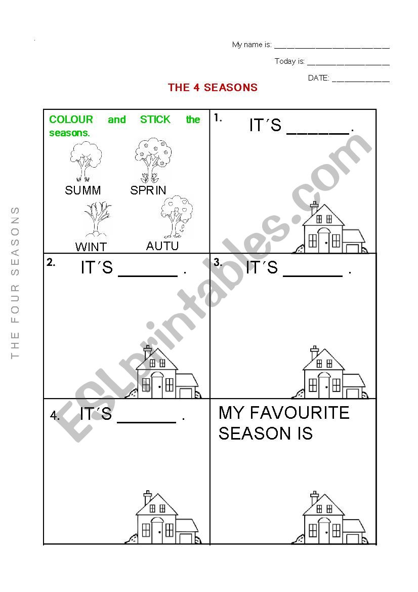 The four seasons worksheet