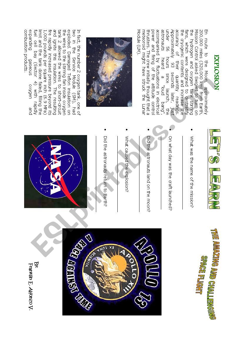 APOLLO  13 worksheet