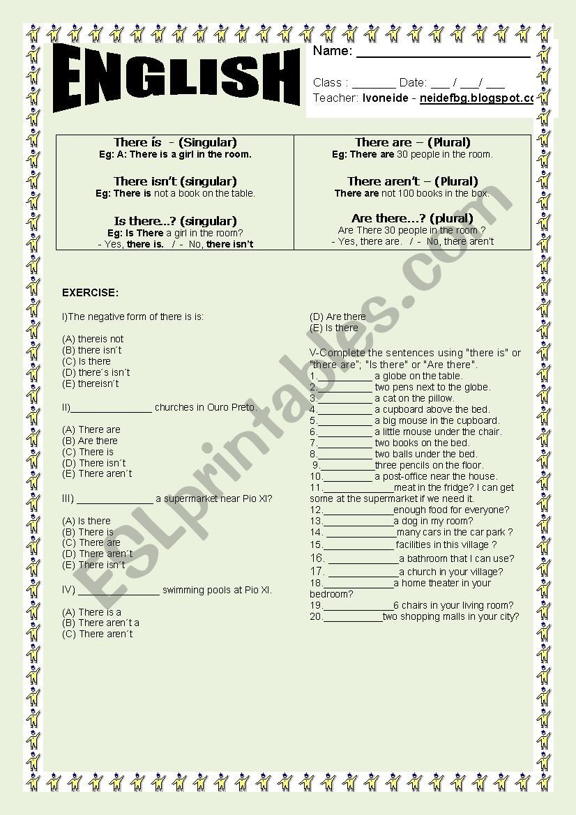 There is - There are worksheet