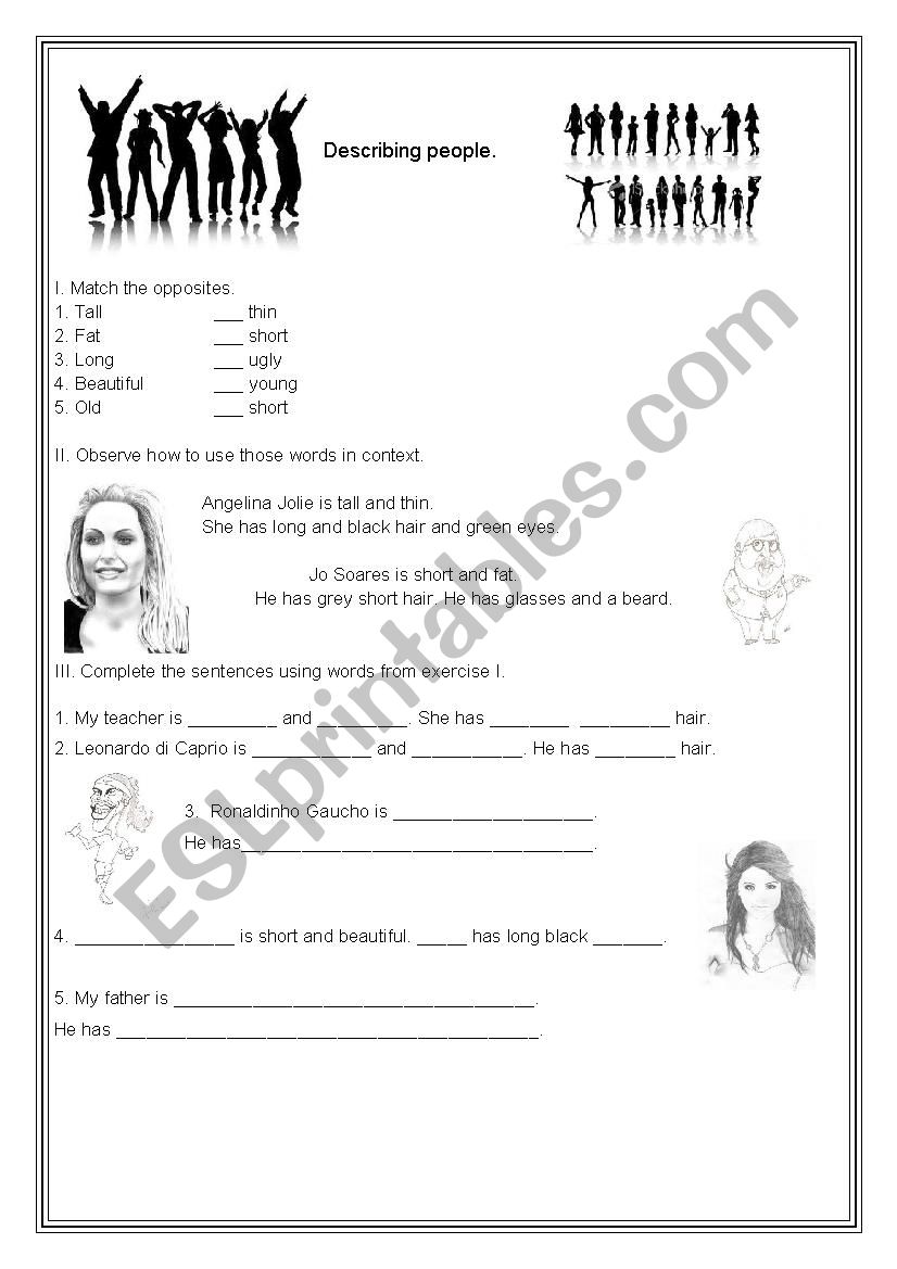 Describing People worksheet