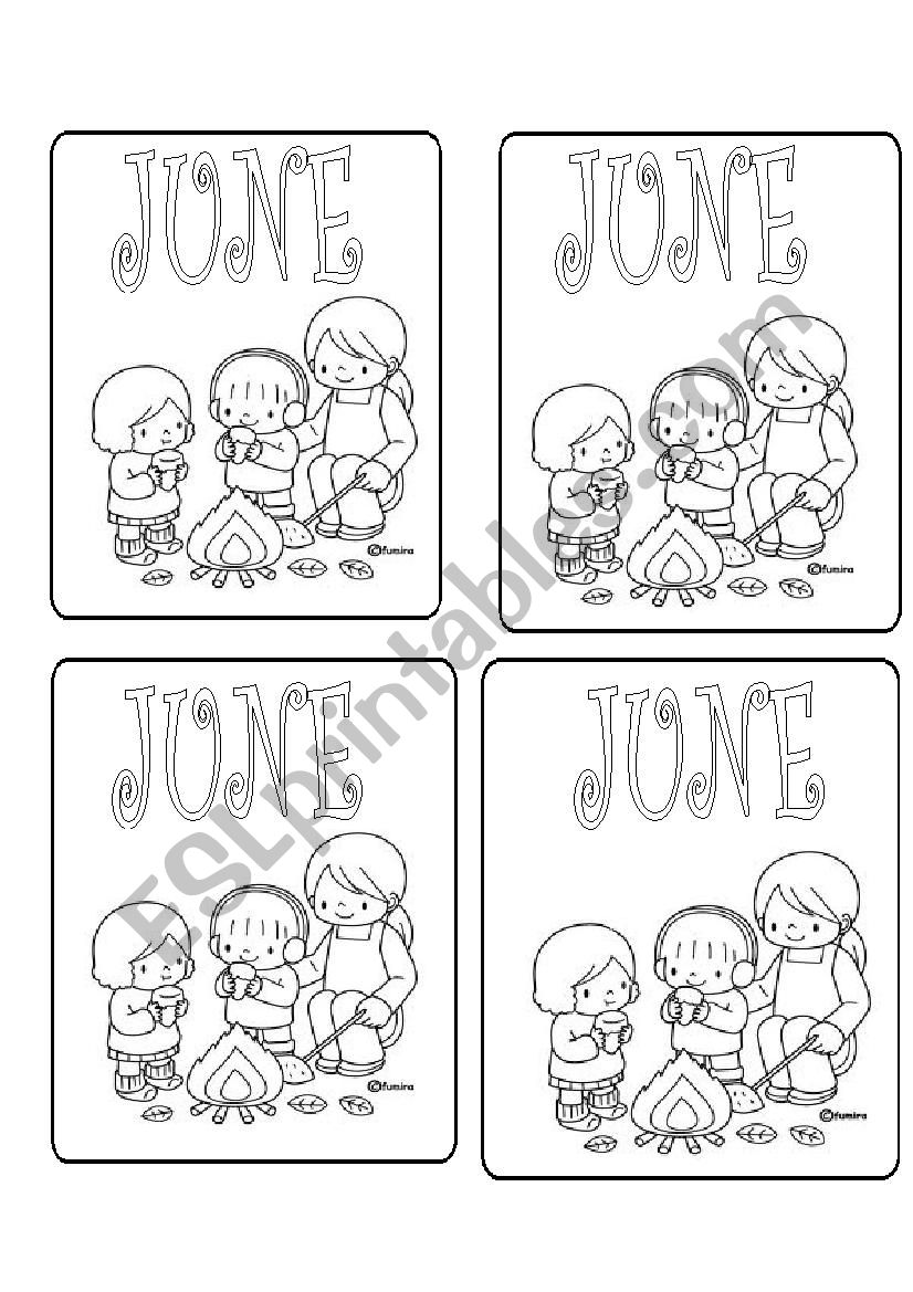 MONTHS OF THE YEAR. JUNE worksheet