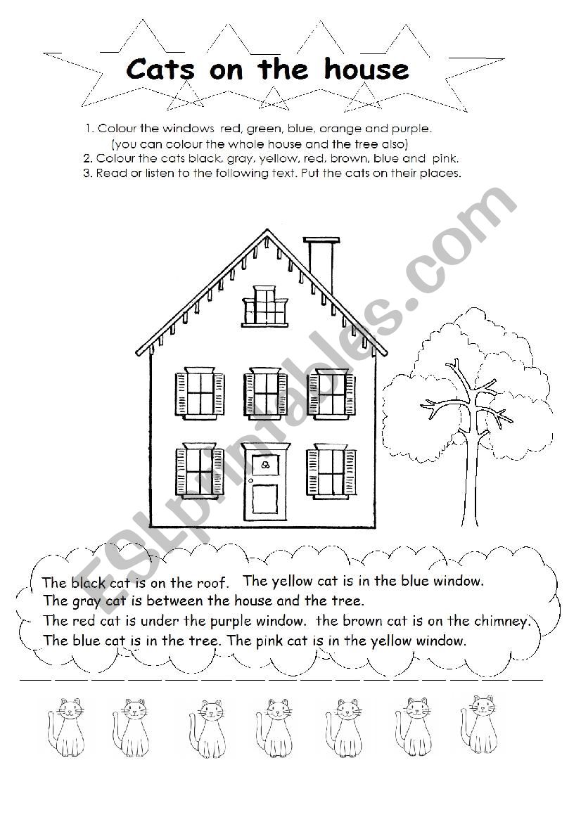 House and Cats worksheet