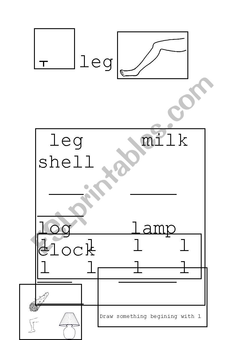 Phonics /l/ worksheet