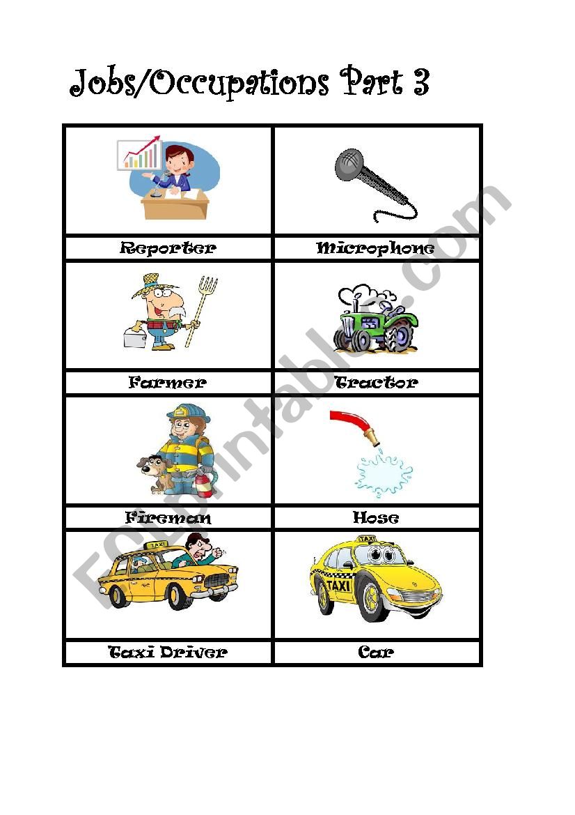 Jobs / Occupations part 3 worksheet