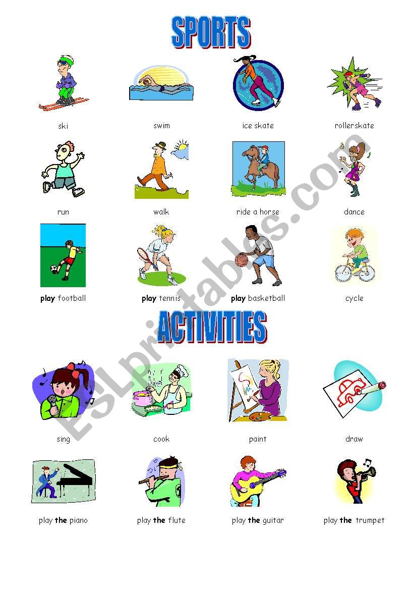 Sports and Activities vocabulary