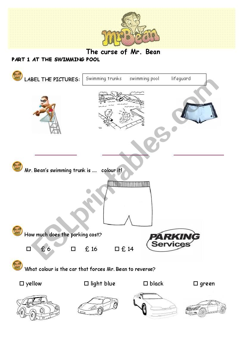 the curse of mr. bean worksheet