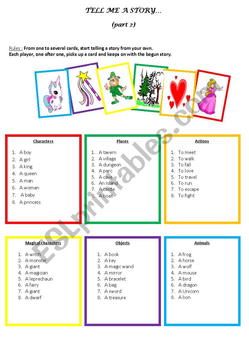 TELL ME A STORY....  worksheet