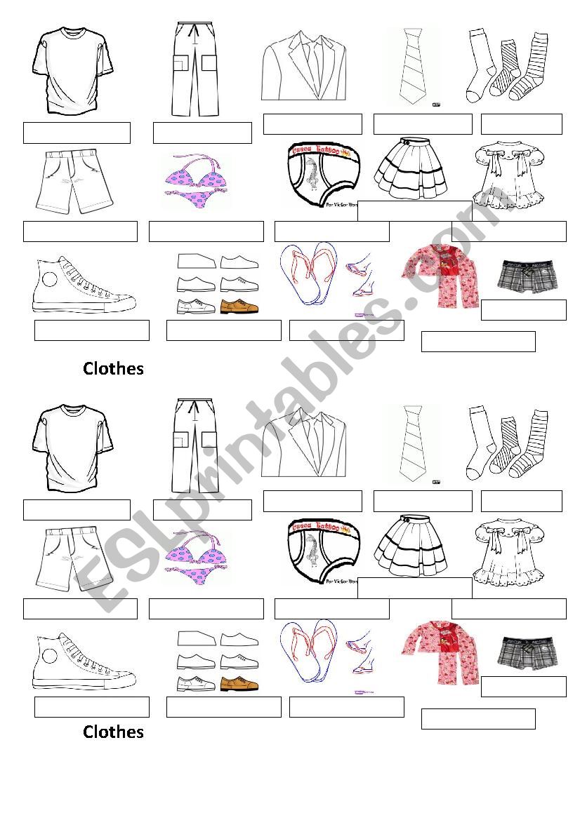 Clothes worksheet