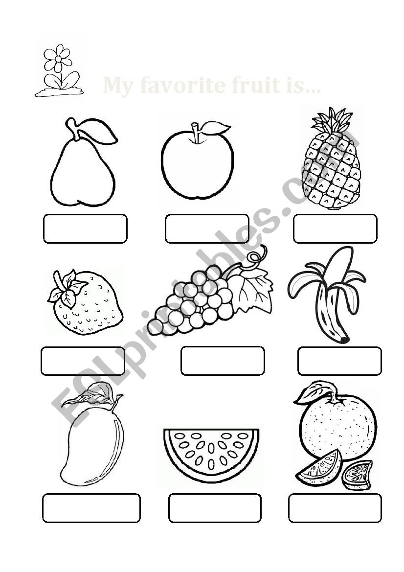 My favorite fruit is... worksheet