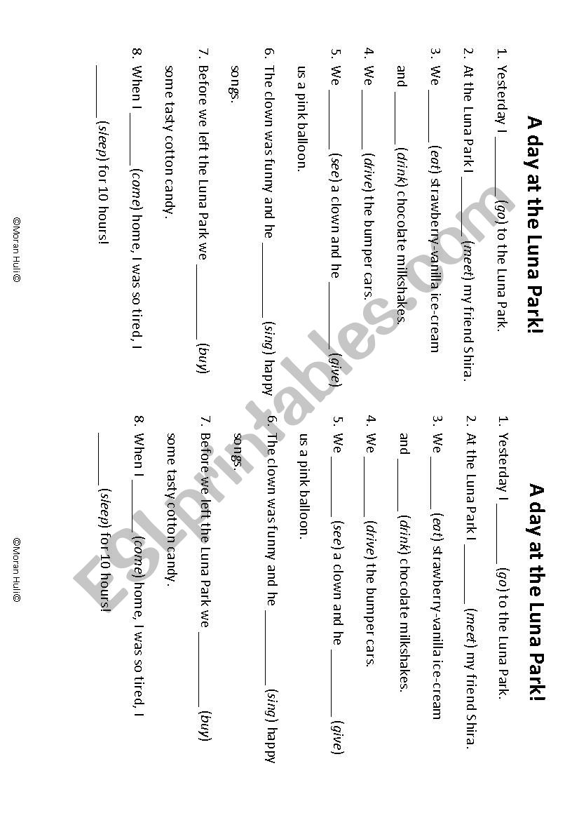 A Day at the Luna Park worksheet