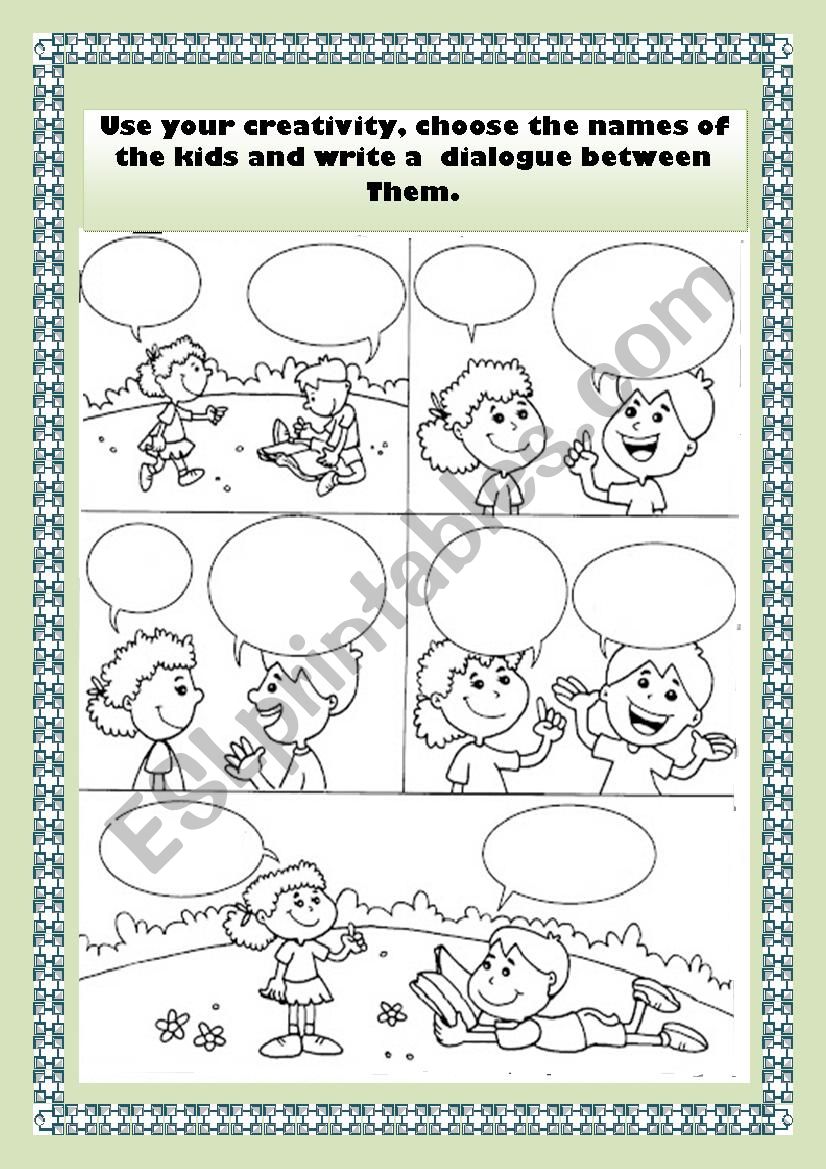 Writing activity worksheet