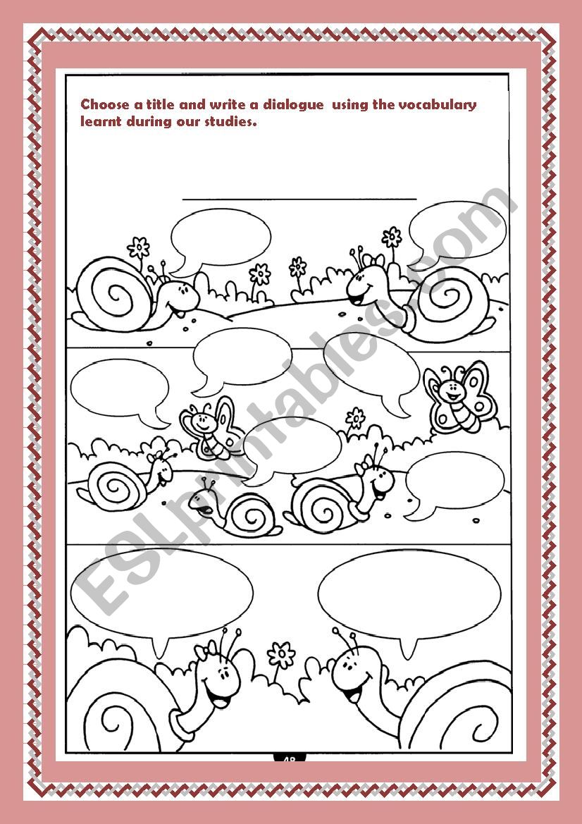 Writing activity worksheet