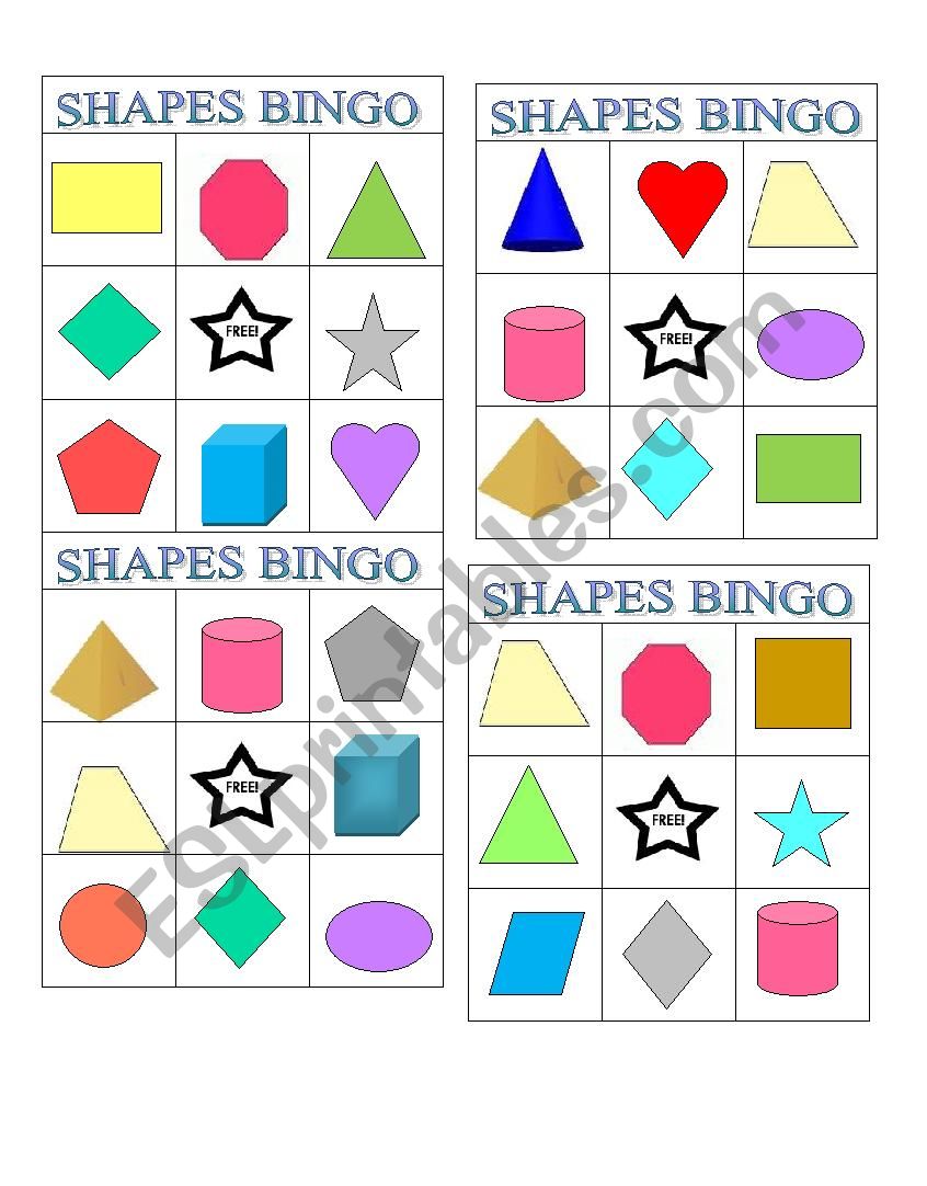 SHAPES BINGO worksheet