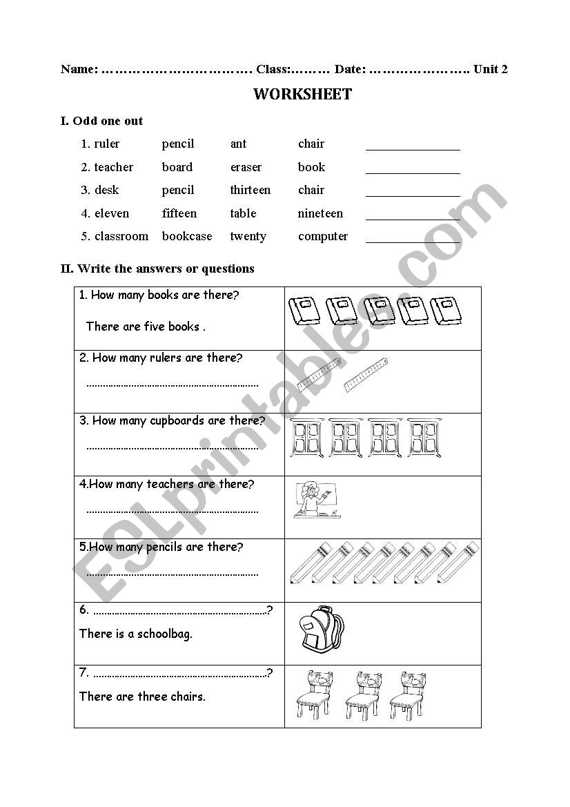How many ...s are there? worksheet