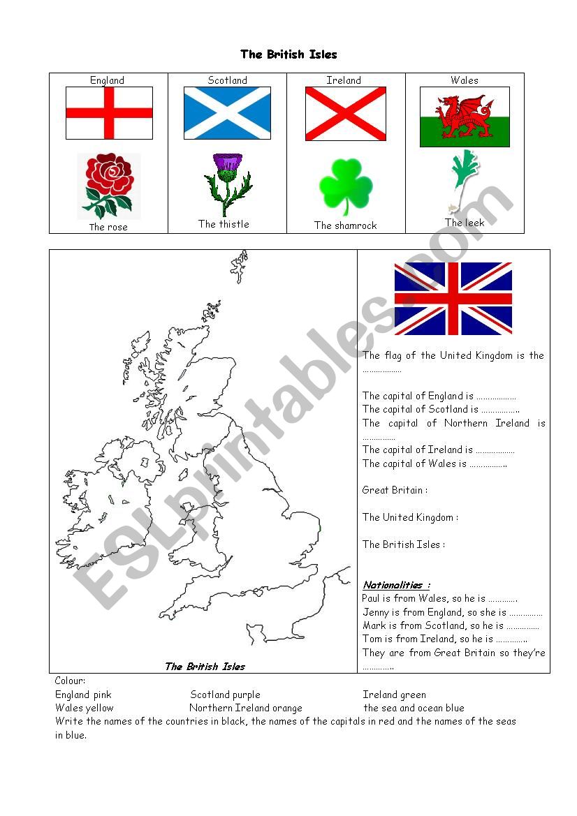 The British Isles worksheet